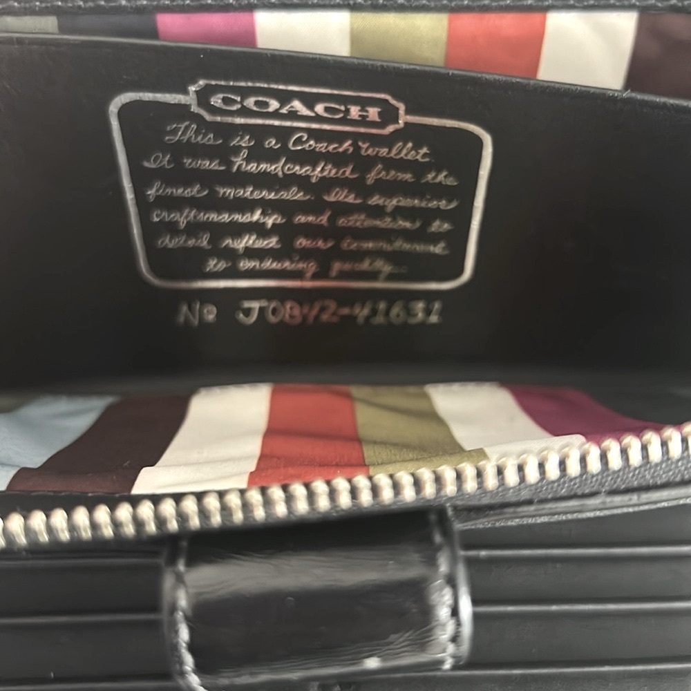 Coach Legacy Signature Stripe Jacquard Accordion Zip Wallet #41631 - Picture 14 of 16